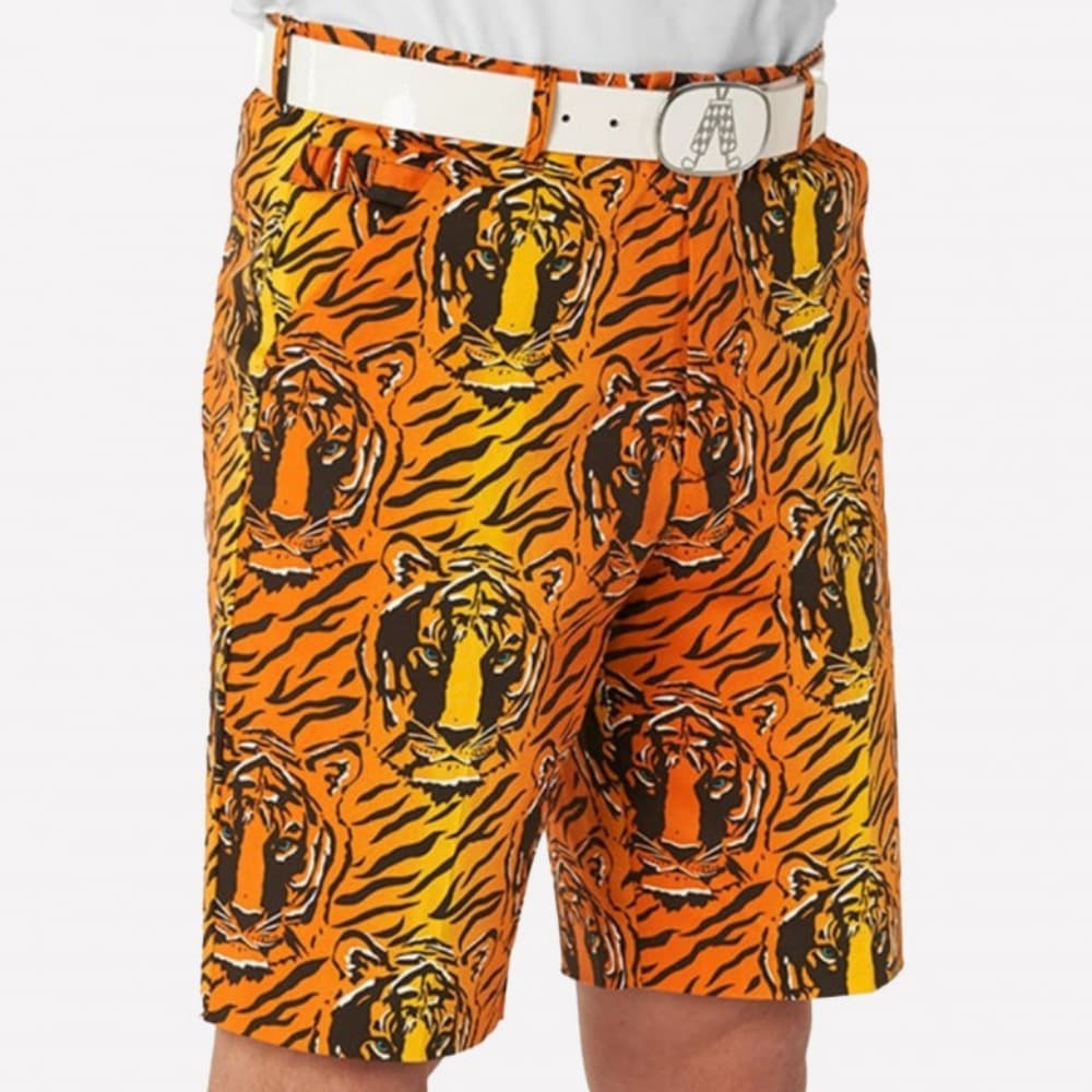 ゴルフパンツ モザイク柄ストレッチゴルフショートパンツ
