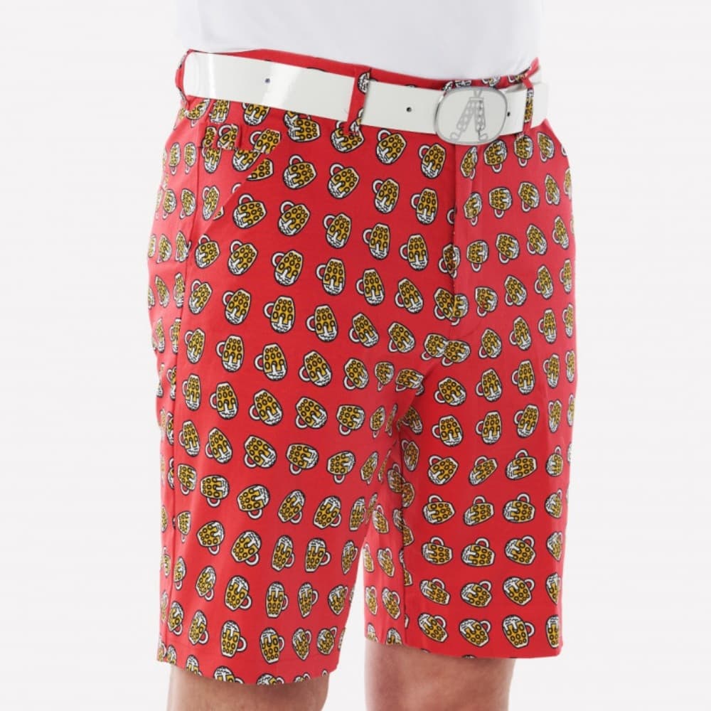 ゴルフパンツ モザイク柄ストレッチゴルフショートパンツ