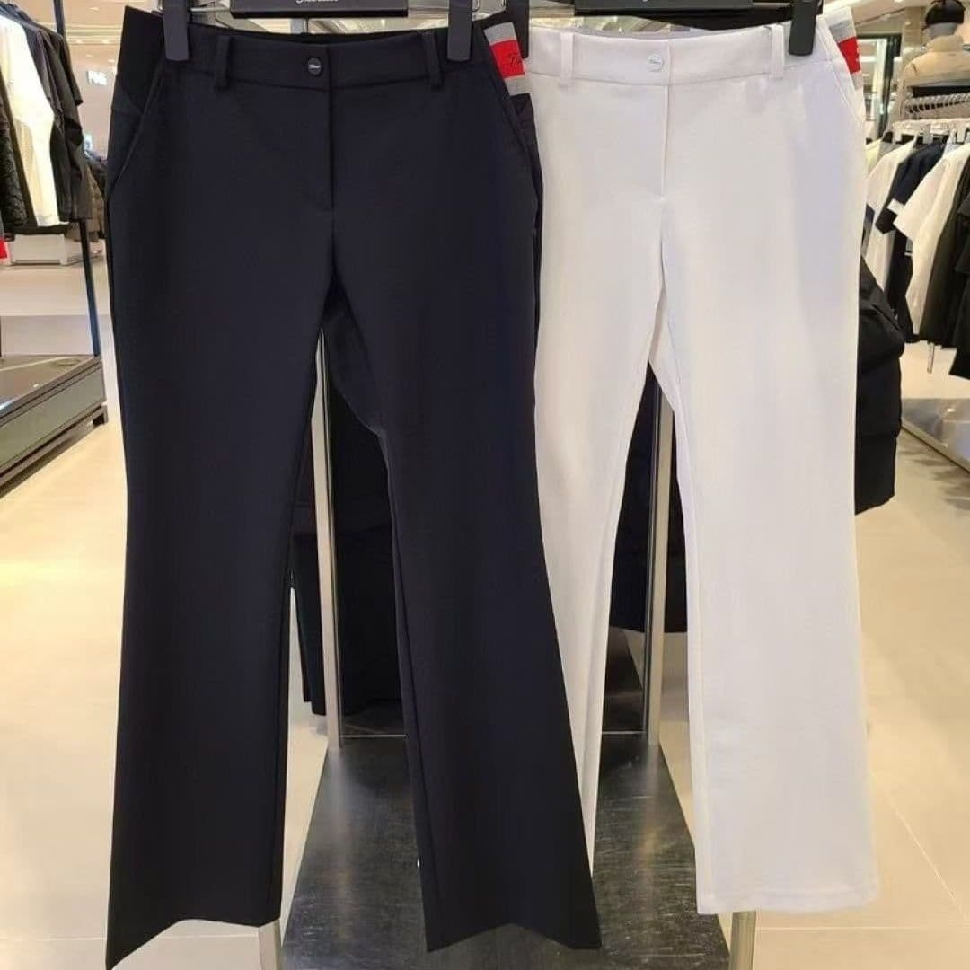 ゴルフパンツ 美脚シルエット センタープレス ストレートゴルフパンツ