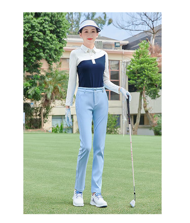 ゴルフパンツ 美脚ライン細身ストレートゴルフパンツ